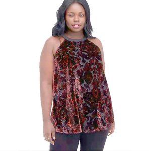 TORRID Halter Tunic Tank Burnout Velvet Paisley